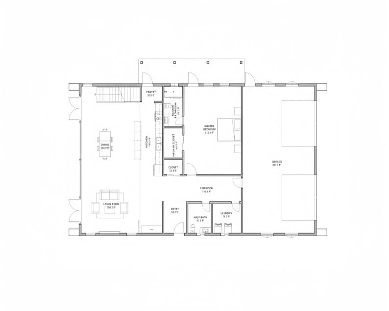 four bedroom barndominium floor plans