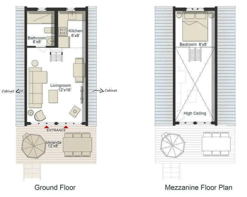 1 bedroom a frame plans