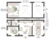 2 bedroom barndominium with garage plans