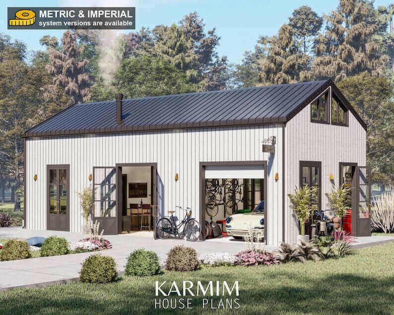 1 story barndominium with garage