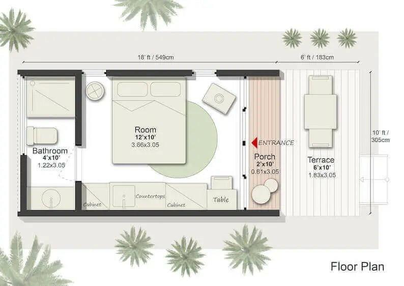 1 bedroom cabin floor plans