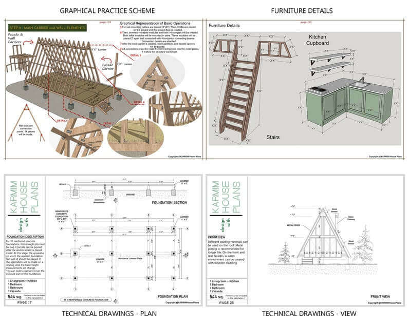 Tiny A-Frame Cabin DIY Plans