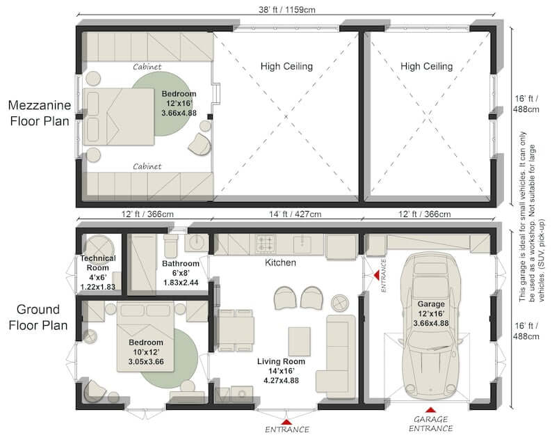 2 Bedroom Barndominium House Plans