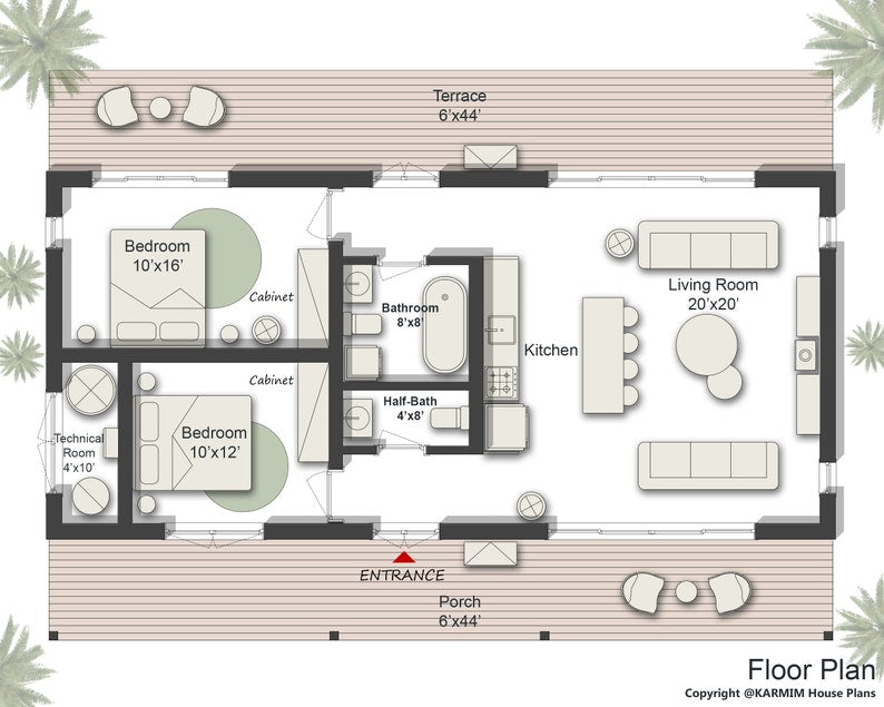 2 Bedroom Barndominium House Plans