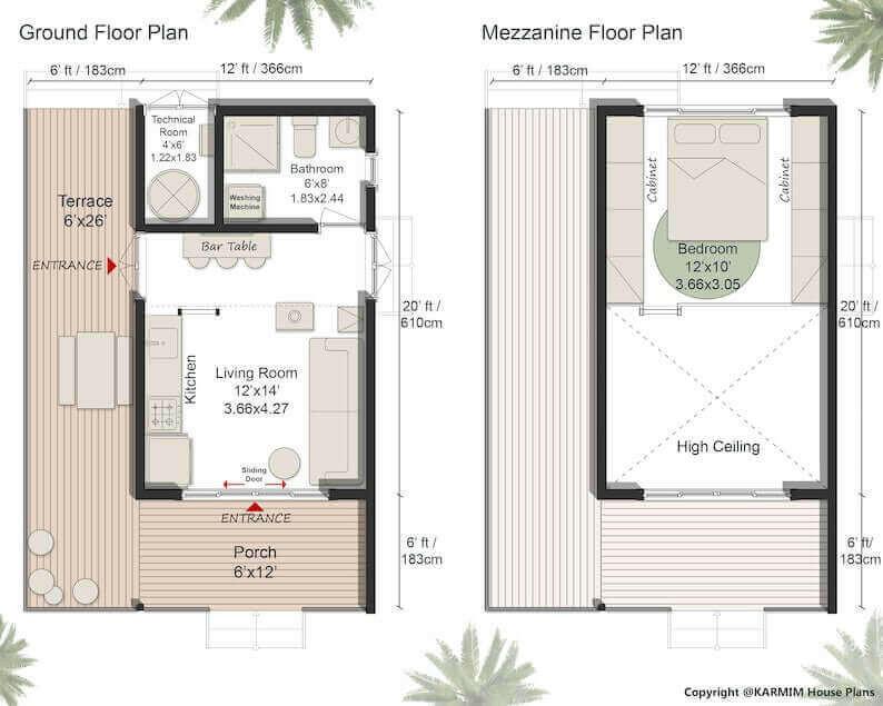 modern cabin with loft plans