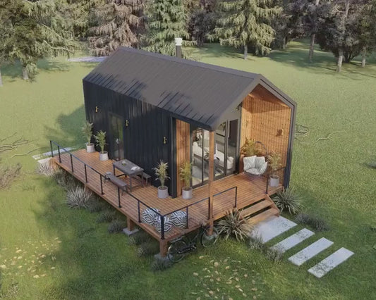 modern cabin with loft plans